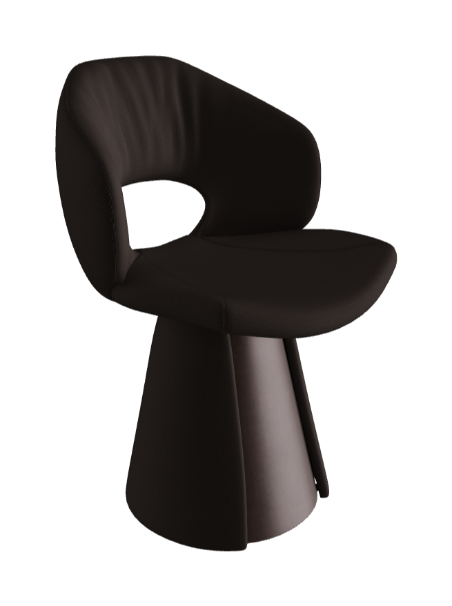 Dafne Dining Armchair_Bronze Embossed_Glove Soft Leather_Carbon