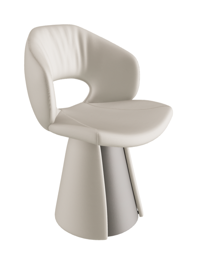 Dafne Dining Armchair_Titanium Embossed_Soft Leather_Palladio