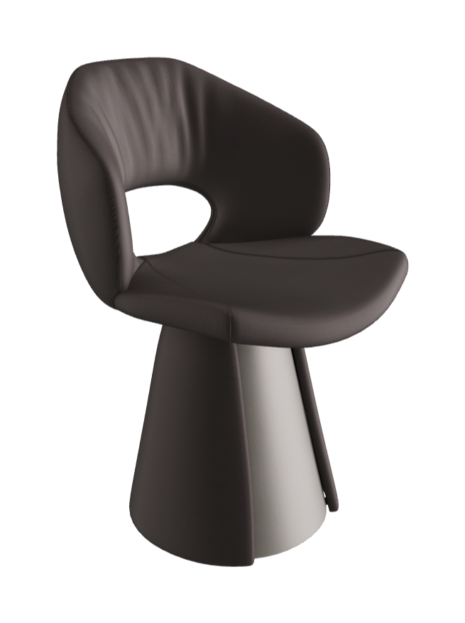 Dafne Dining Armchair_Titanium Embossed_Soft Leather_Ardesia
