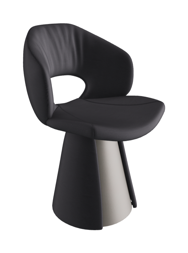 Dafne Dining Armchair_Titanium Embossed_Soft Leather_Atlantico