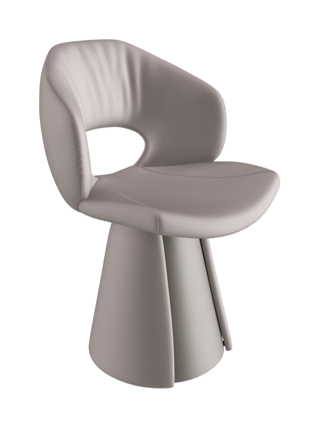 Dafne Dining Armchair_Titanium Embossed_Soft Leather_Ice