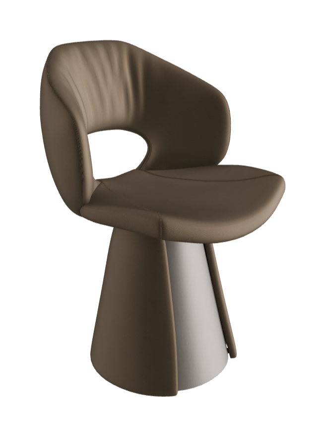 Dafne Dining Armchair_Titanium Embossed_Soft Leather_Bruno