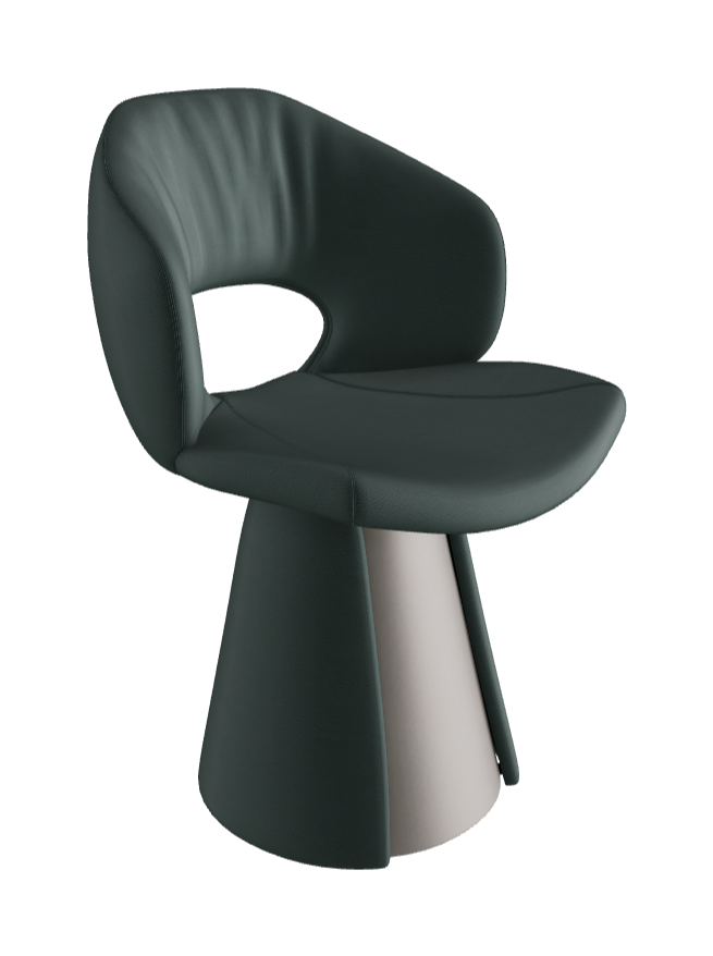 Dafne Dining Armchair_Titanium Embossed_Soft Leather_Sherwood