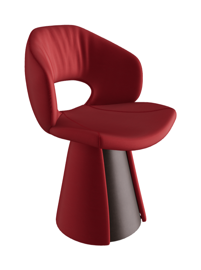 Dafne Dining Armchair_Bronze Embossed_Soft Leather_Rosso Corsa