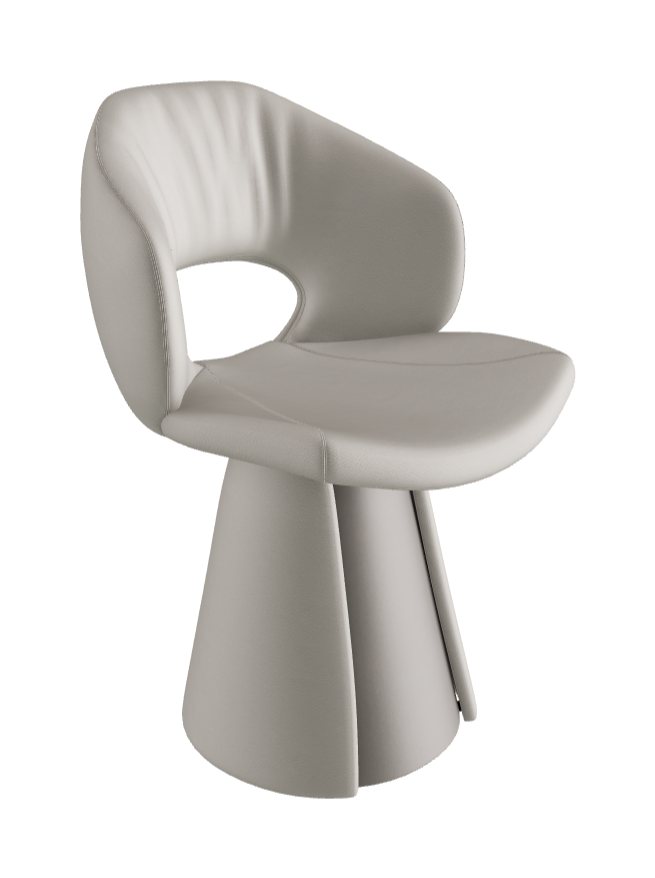 Dafne Dining Armchair_Titanium Embossed_Soft Leather_Artico
