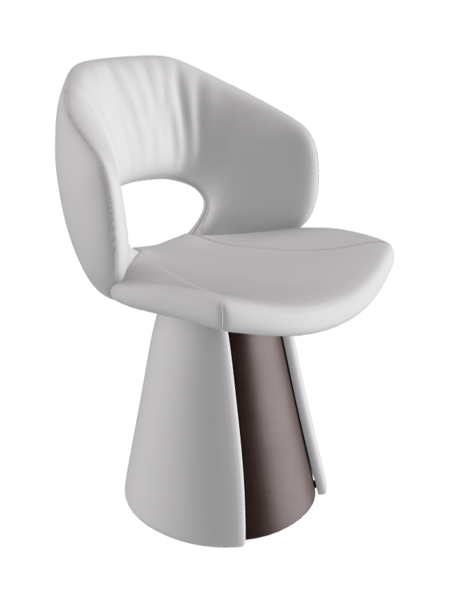 Dafne Dining Armchair_Bronze Embossed_Synthetic Leather_Bianco