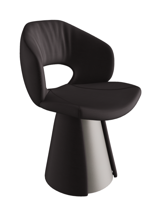 Dafne Dining Armchair_Titanium Embossed_Synthetic Leather_Moka