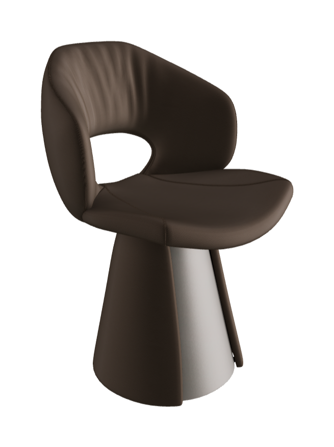 Dafne Dining Armchair_Titanium Embossed_Synthetic Leather_Fossil