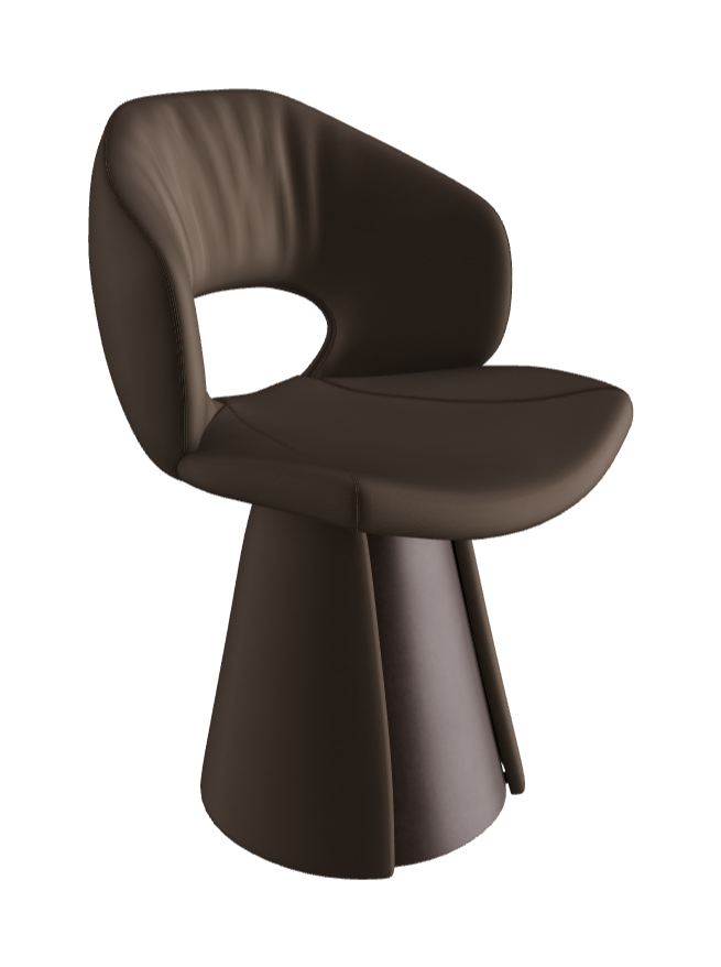 Dafne Dining Armchair_Bronze Embossed_Synthetic Leather_Fossil
