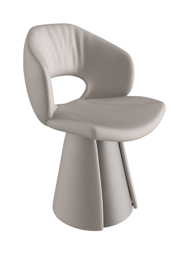 Dafne Dining Armchair_Titanium Embossed_Synthetic Leather_Lino