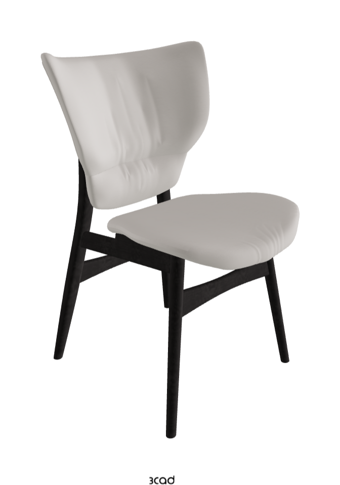 Dumbo Dining Chair_Open Pore Matt Black Ashwood_Soft Leather_Dakota