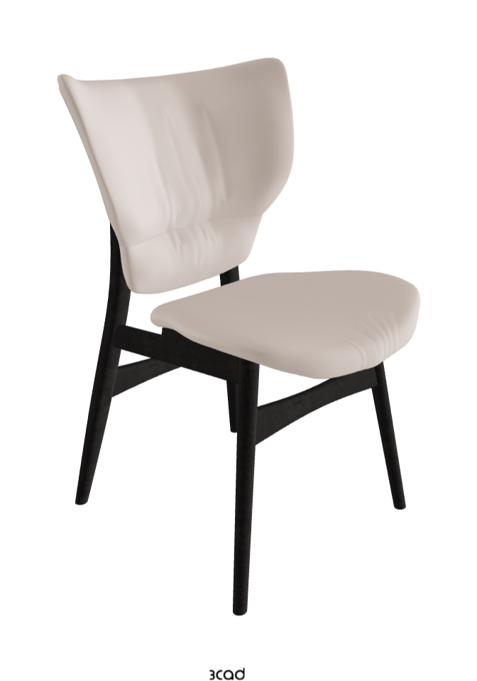 Dumbo Dining Chair_Open Pore Matt Black Ashwood_Soft Leather_Nymph