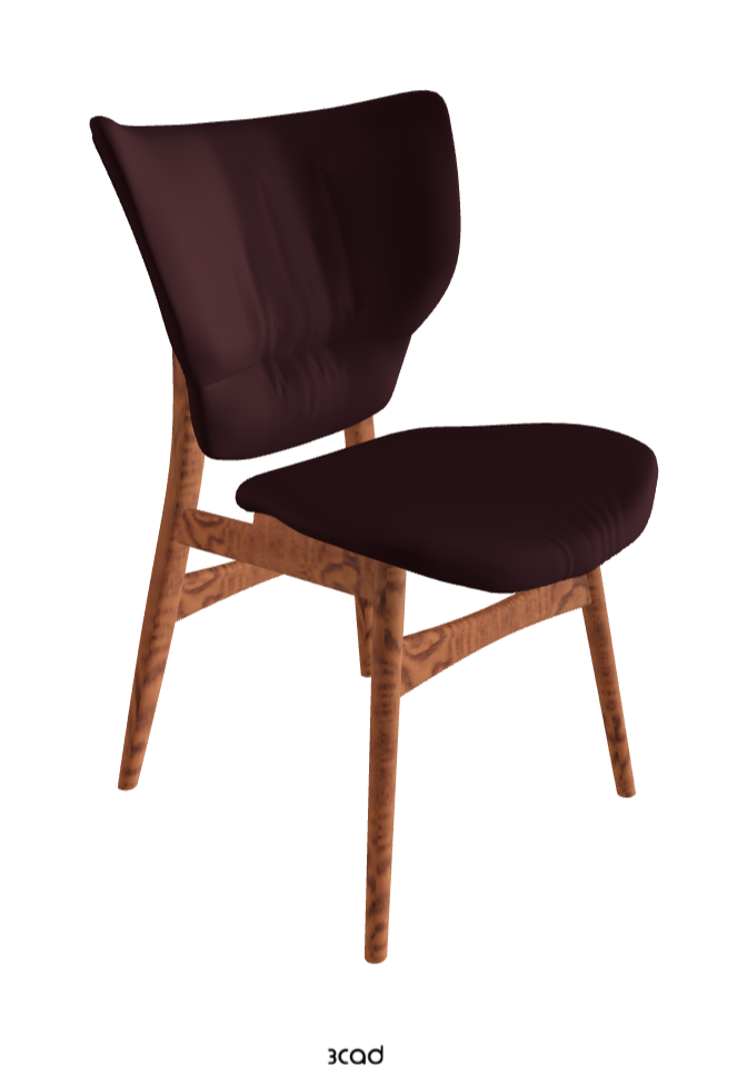 Dumbo Dining Chair_Canaletto Walnut Stained Ashwood_Soft Leather_Bordeaux