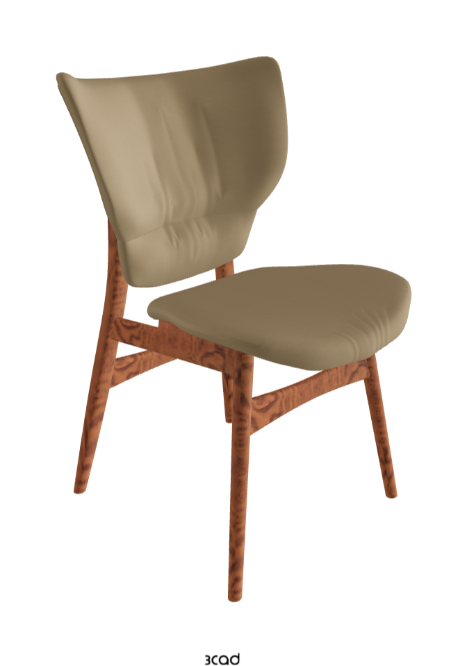 Dumbo Dining Chair_Canaletto Walnut Stained Ashwood_Soft Leather_Safari