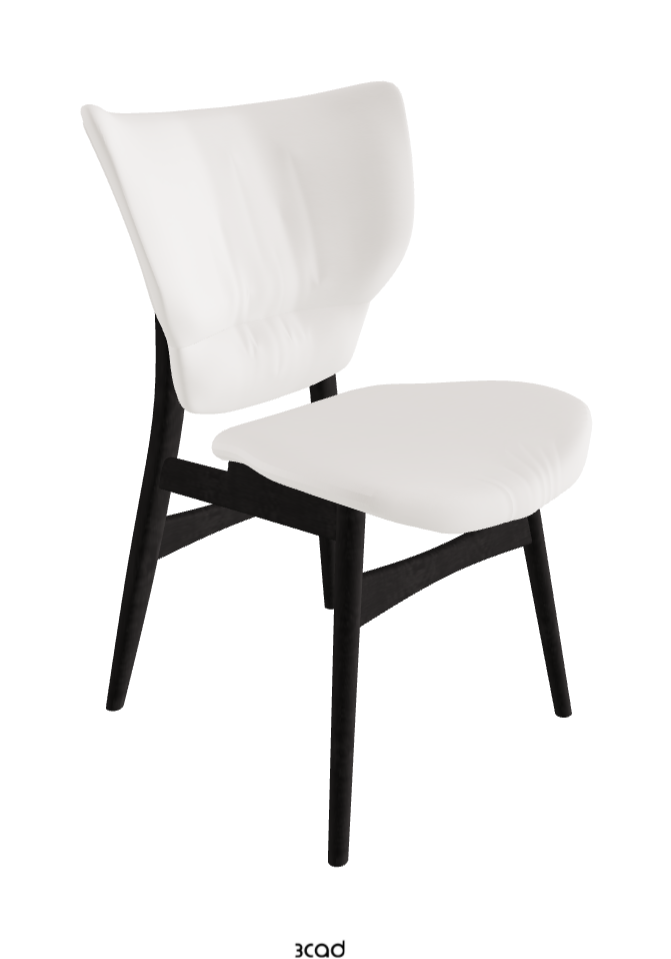Dumbo Dining Chair_Open Pore Matt Black Ashwood_Soft Leather_Oyster