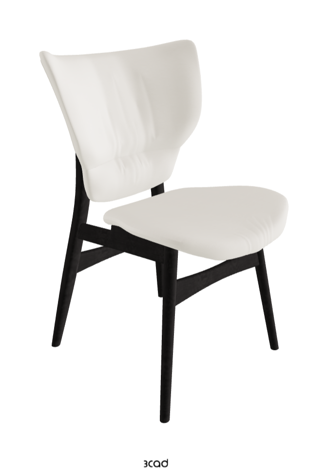 Dumbo Dining Chair_Open Pore Matt Black Ashwood_Soft Leather_Lino