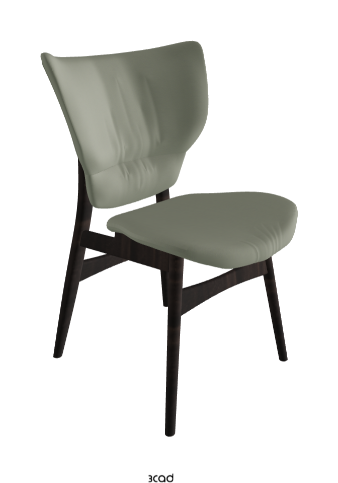 Dumbo Dining Chair_Burned Oak Stained Ashwood_Soft Leather_Cenere