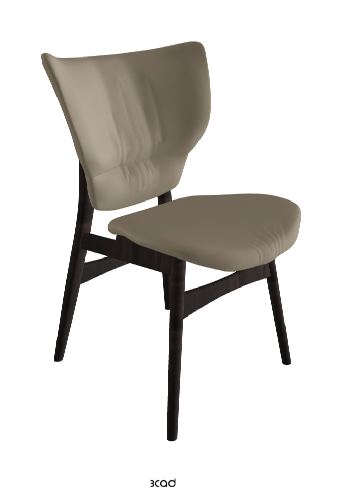 Dumbo Dining Chair_Burned Oak Stained Ashwood_Soft Leather_Tortora