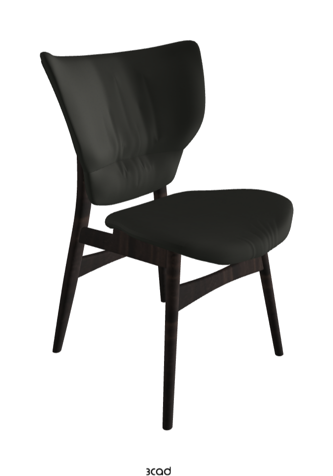 Dumbo Dining Chair_Burned Oak Stained Ashwood_Soft Leather_Smoke