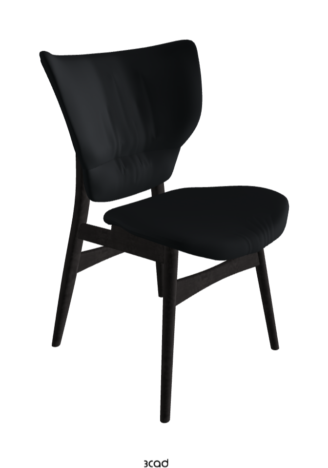 Dumbo Dining Chair_Open Pore Matt Black Ashwood_Soft Leather_Atlantico