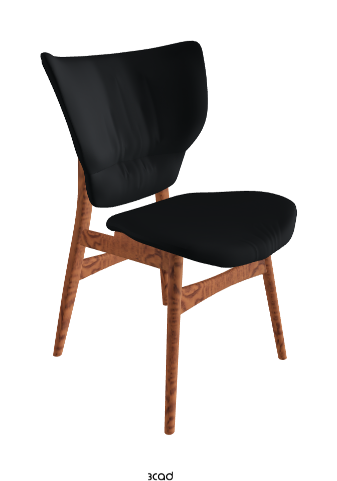 Dumbo Dining Chair_Canaletto Walnut Stained Ashwood_Soft Leather_Atlantico
