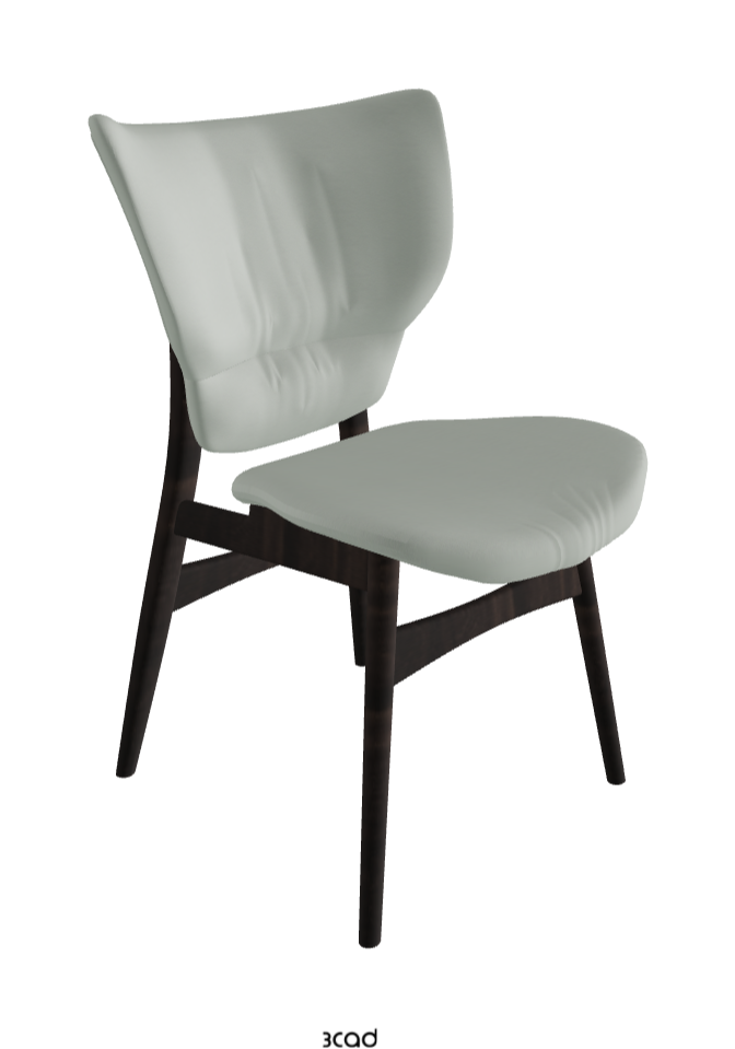 Dumbo Dining Chair_Burned Oak Stained Ashwood_Soft Leather_Ice