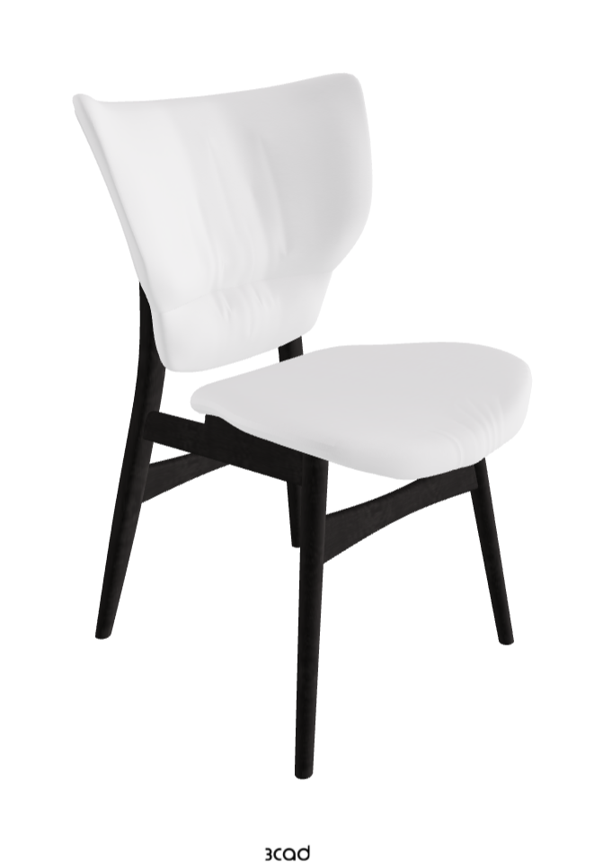 Dumbo Dining Chair_Open Pore Matt Black Ashwood_Soft Leather_Bianco