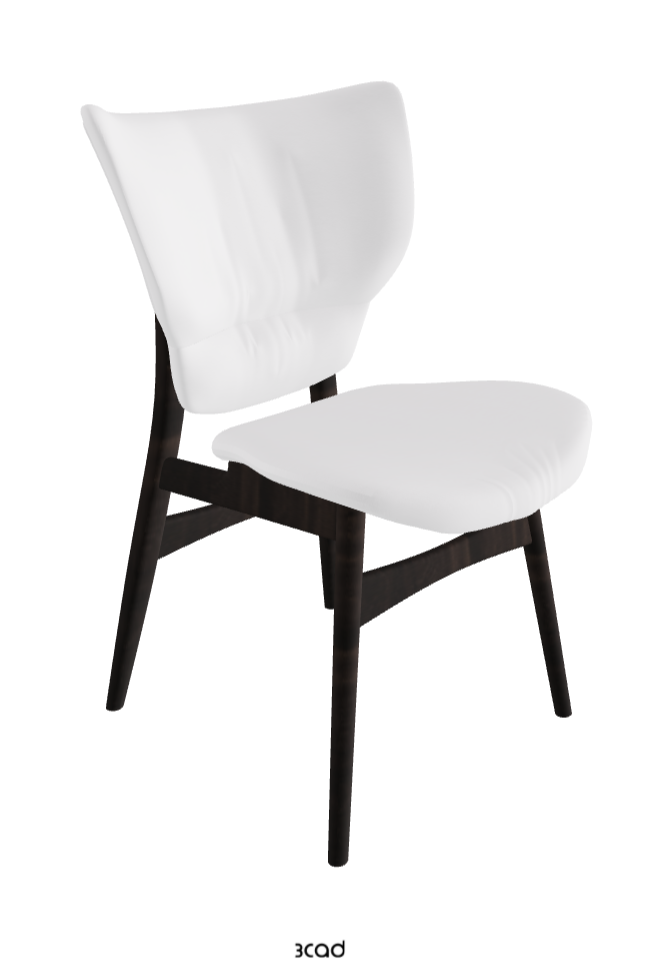 Dumbo Dining Chair_Burned Oak Stained Ashwood_Soft Leather_Bianco