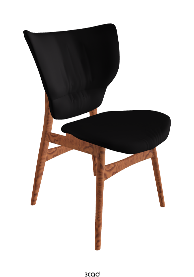 Dumbo Dining Chair_Canaletto Walnut Stained Ashwood_Soft Leather_Nero