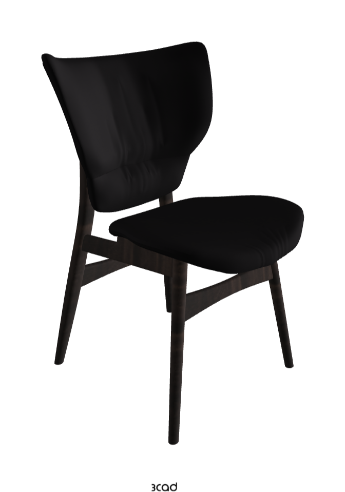 Dumbo Dining Chair_Burned Oak Stained Ashwood_Soft Leather_Nero
