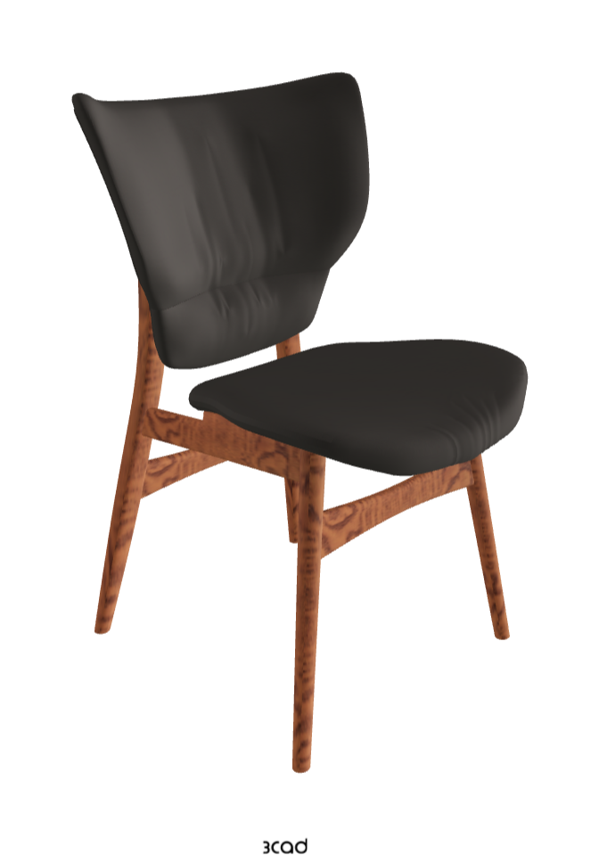 Dumbo Dining Chair_Canaletto Walnut Stained Ashwood_Soft Leather_Piombo