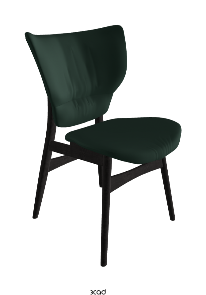 Dumbo Dining Chair_Open Pore Matt Black Ashwood_Soft Leather_Sherwood
