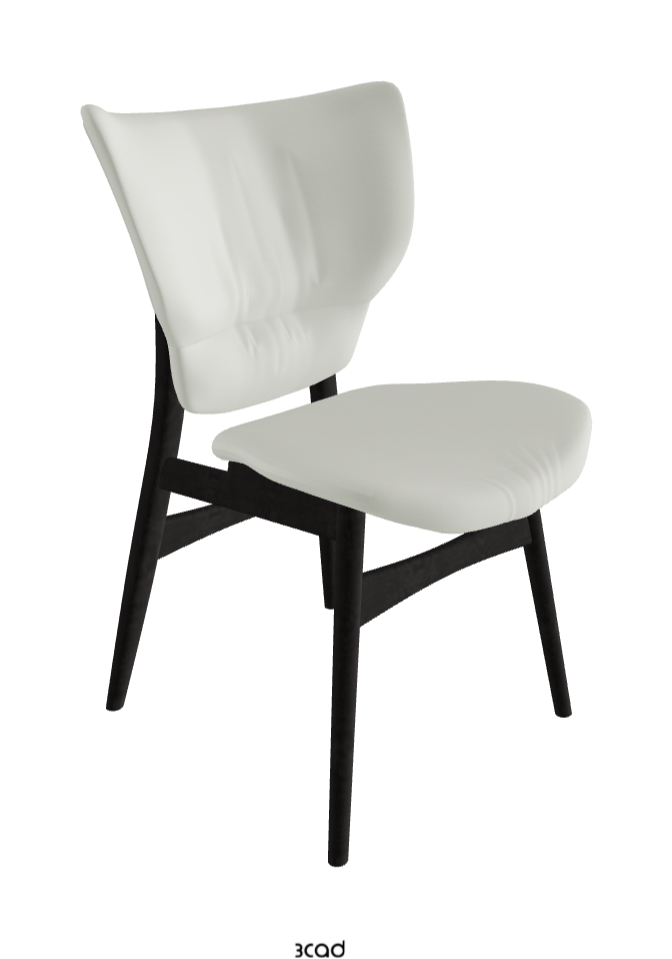 Dumbo Dining Chair_Open Pore Matt Black Ashwood_Soft Leather_Artico