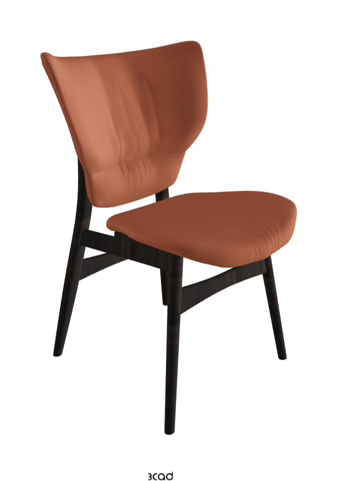 Dumbo Dining Chair_Burned Oak Stained Ashwood_Soft Leather_Canyon