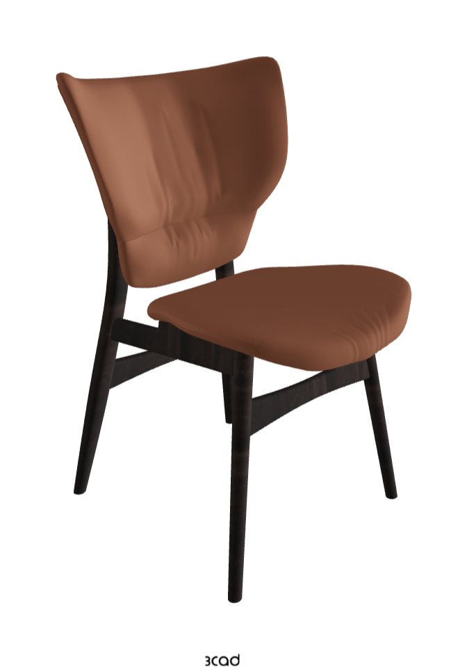 Dumbo Dining Chair_Burned Oak Stained Ashwood_Soft Leather_Siena