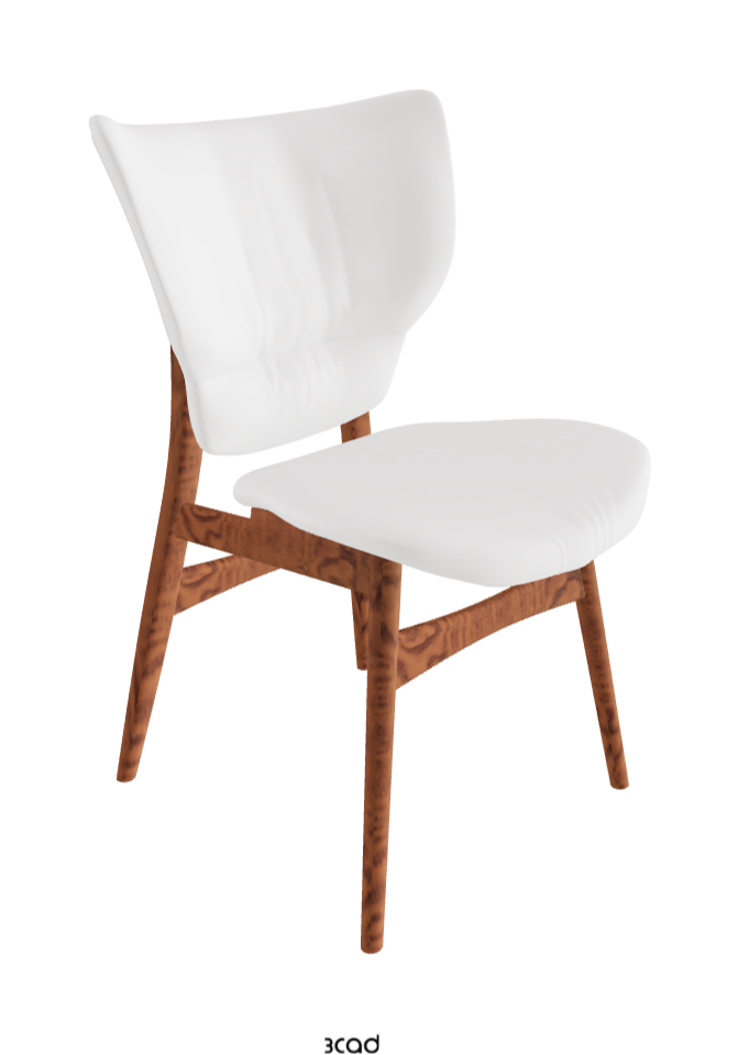 Dumbo Dining Chair_Canaletto Walnut Stained Ashwood_Synthetic Leather_Bianco