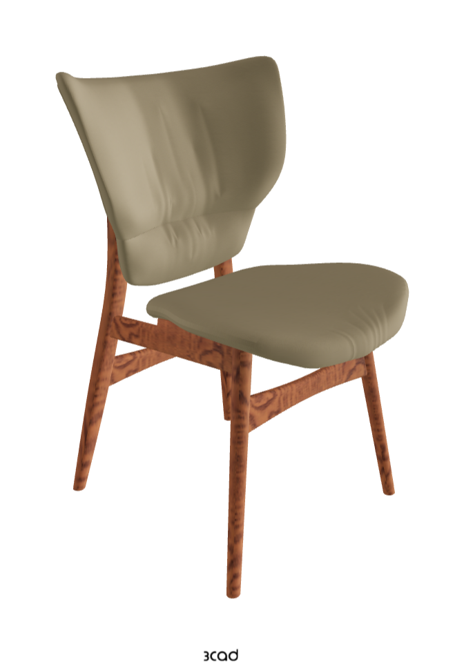 Dumbo Dining Chair_Canaletto Walnut Stained Ashwood_Synthetic Leather_Tortora