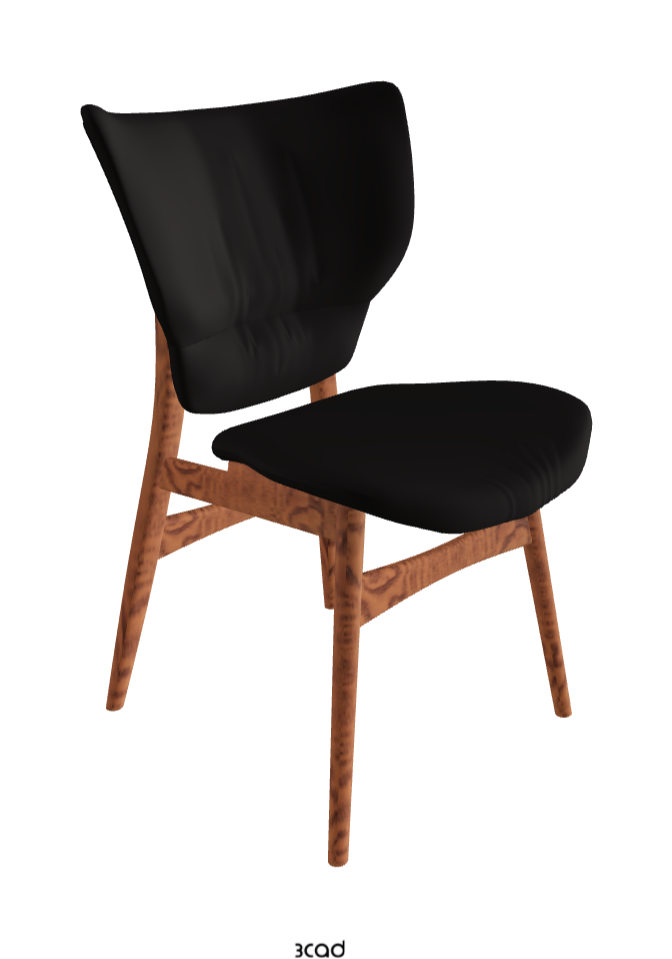 Dumbo Dining Chair_Canaletto Walnut Stained Ashwood_Synthetic Leather_Moka