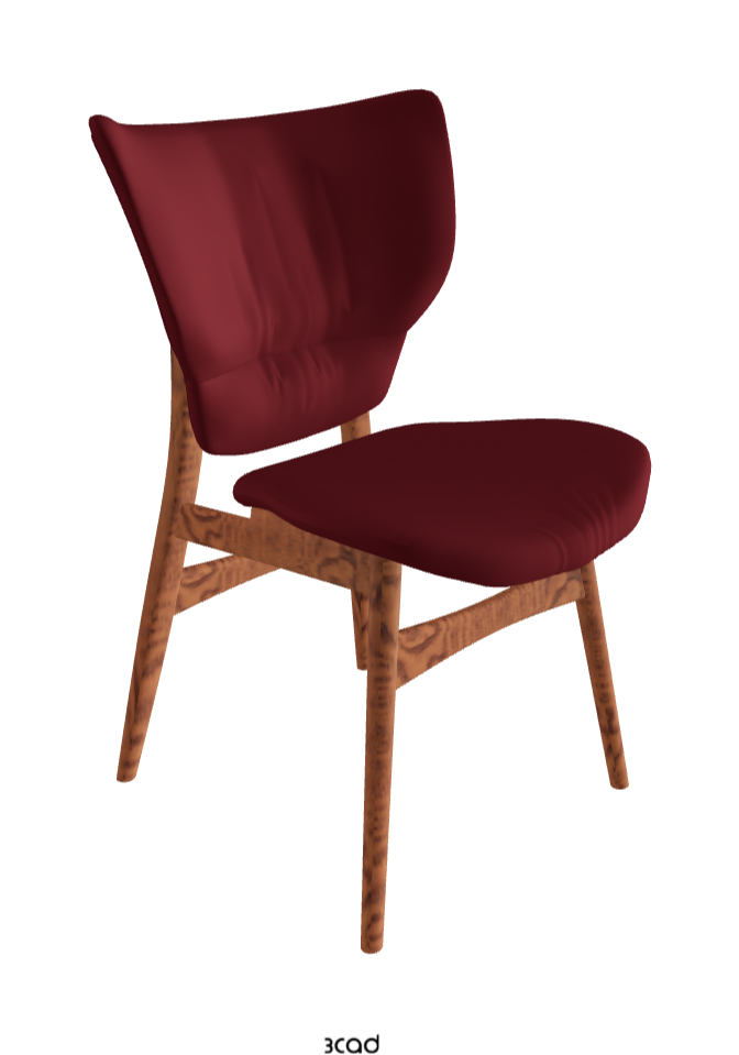 Dumbo Dining Chair_Canaletto Walnut Stained Ashwood_Synthetic Leather_Rosso Corsa