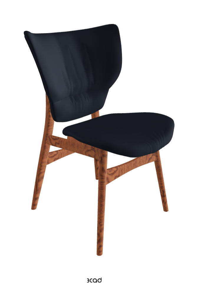 Dumbo Dining Chair_Canaletto Walnut Stained Ashwood_Synthetic Leather_Navy