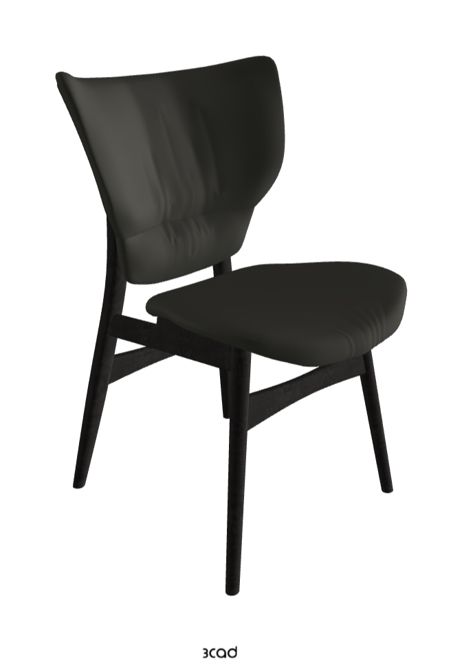 Dumbo Dining Chair_Open Pore Matt Black Ashwood_Synthetic Leather_London