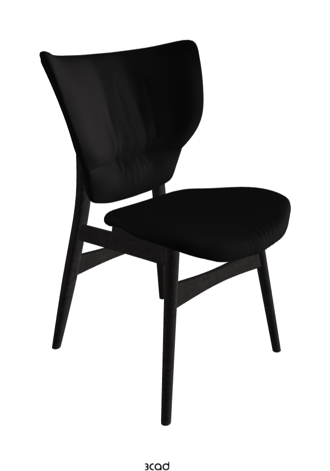 Dumbo Dining Chair_Open Pore Matt Black Ashwood_Synthetic Leather_Nero