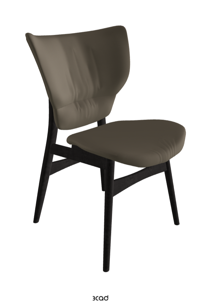 Dumbo Dining Chair_Open Pore Matt Black Ashwood_Synthetic Leather_Fango