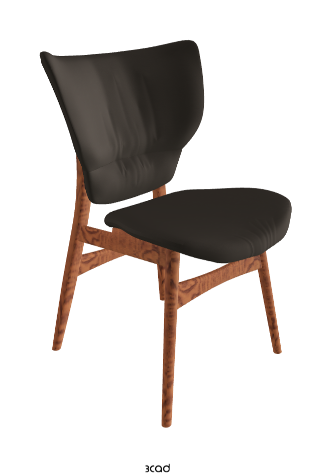 Dumbo Dining Chair_Canaletto Walnut Stained Ashwood_Synthetic Leather_Fossil