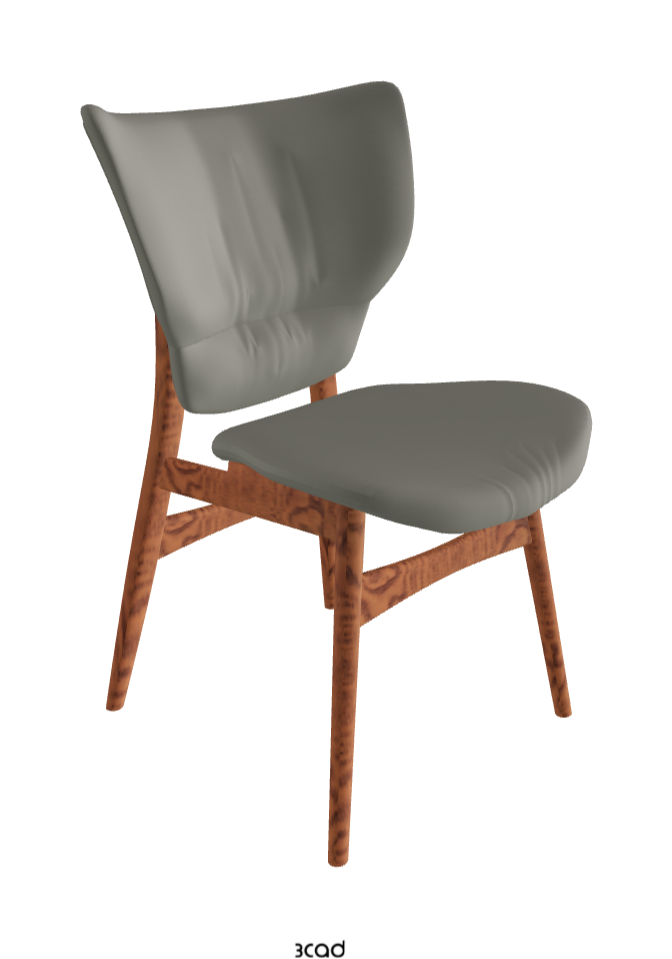 Dumbo Dining Chair_Canaletto Walnut Stained Ashwood_Synthetic Leather_Cemento