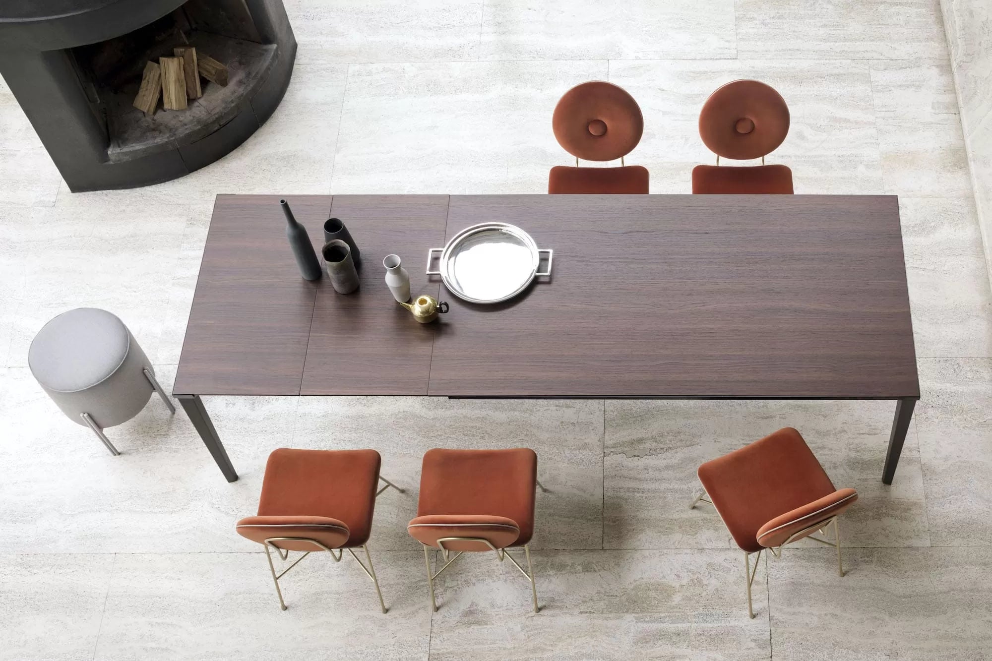 Echo In Table With Extensions And Lacquered Metal Frame 20 73
