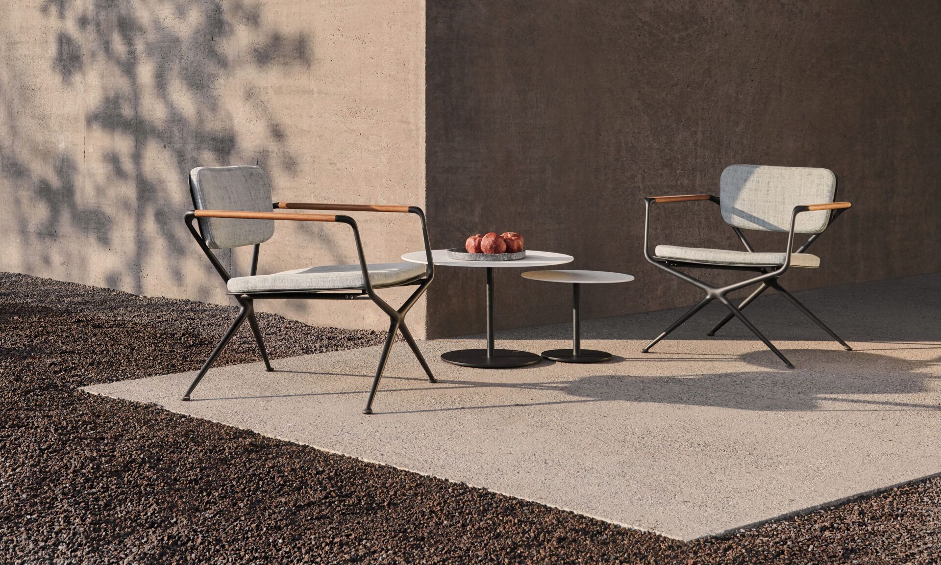 Exes Table Ellipse 250x130cm Alu Legs Sand - Table Top Ceramic Terra Sabbia