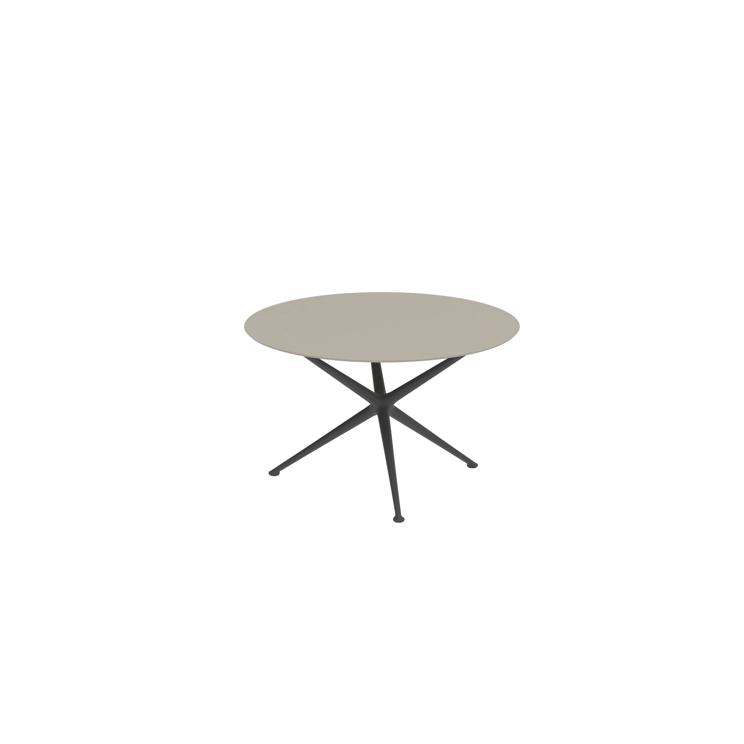 Exes Table Round Ø120 Cm Alu Legs Anthracite - Table Top Ceramic Pearl Grey