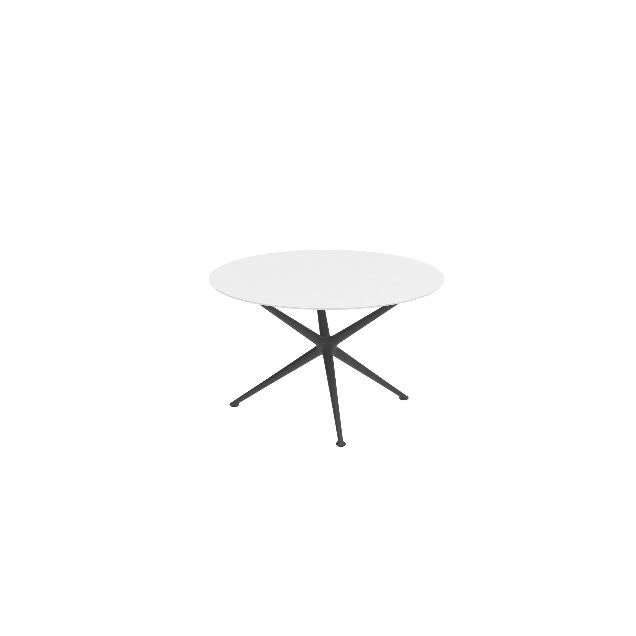 Exes Table Round Ø120 Cm Alu Legs Anthracite - Table Top Ceramic White