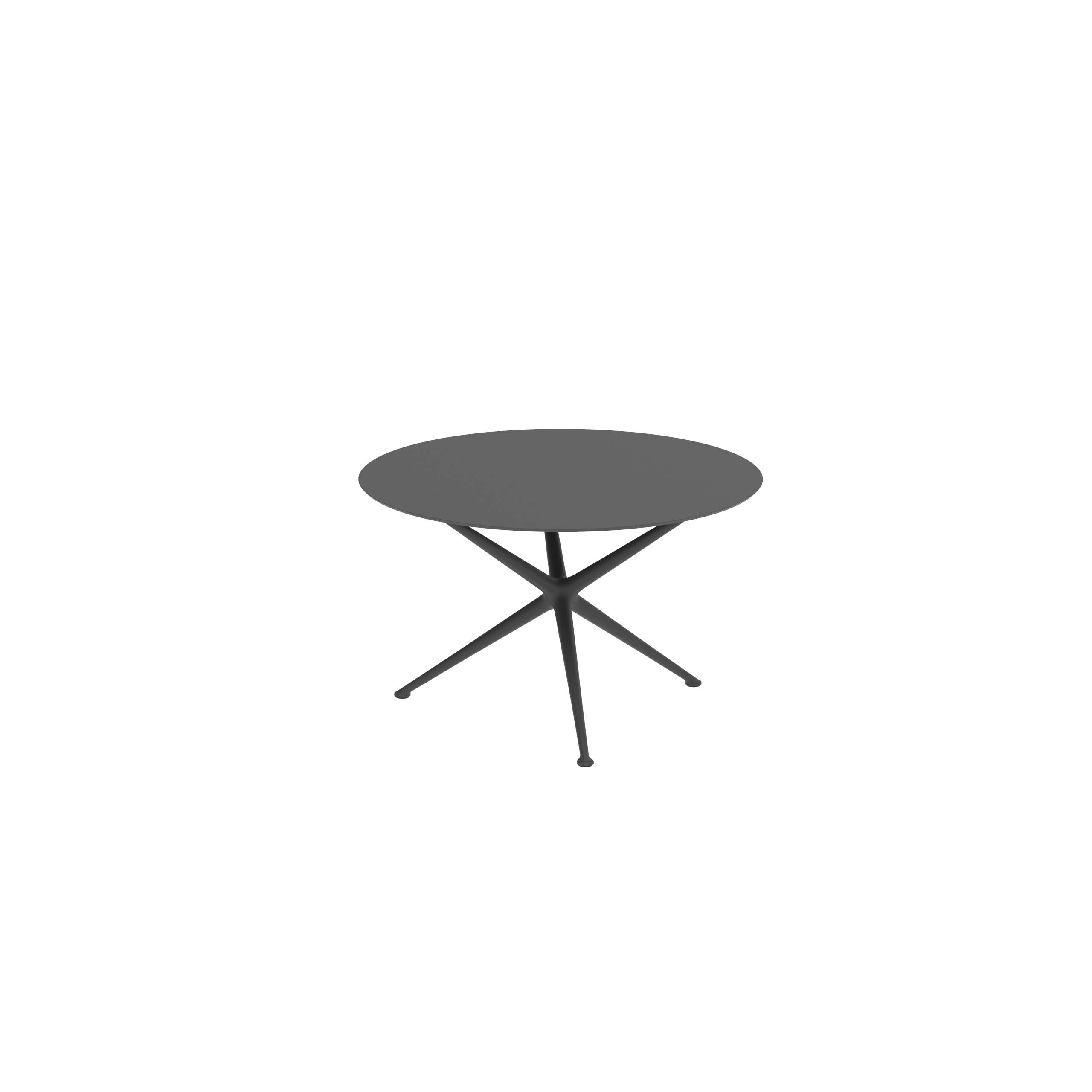 Exes Table Round Ø120 Cm Alu Legs Anthracite - Table Top Ceramic Black